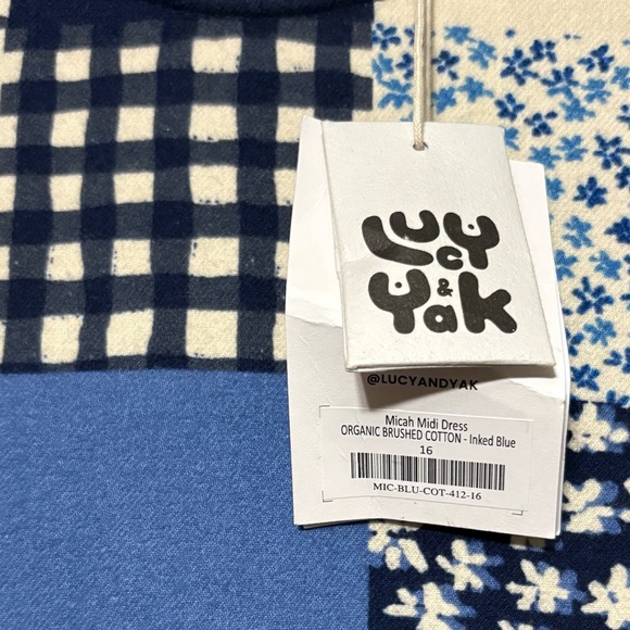 Lucy & Yak Micah Midi Dress Inked Blue 16/12 - Picture 4 of 4